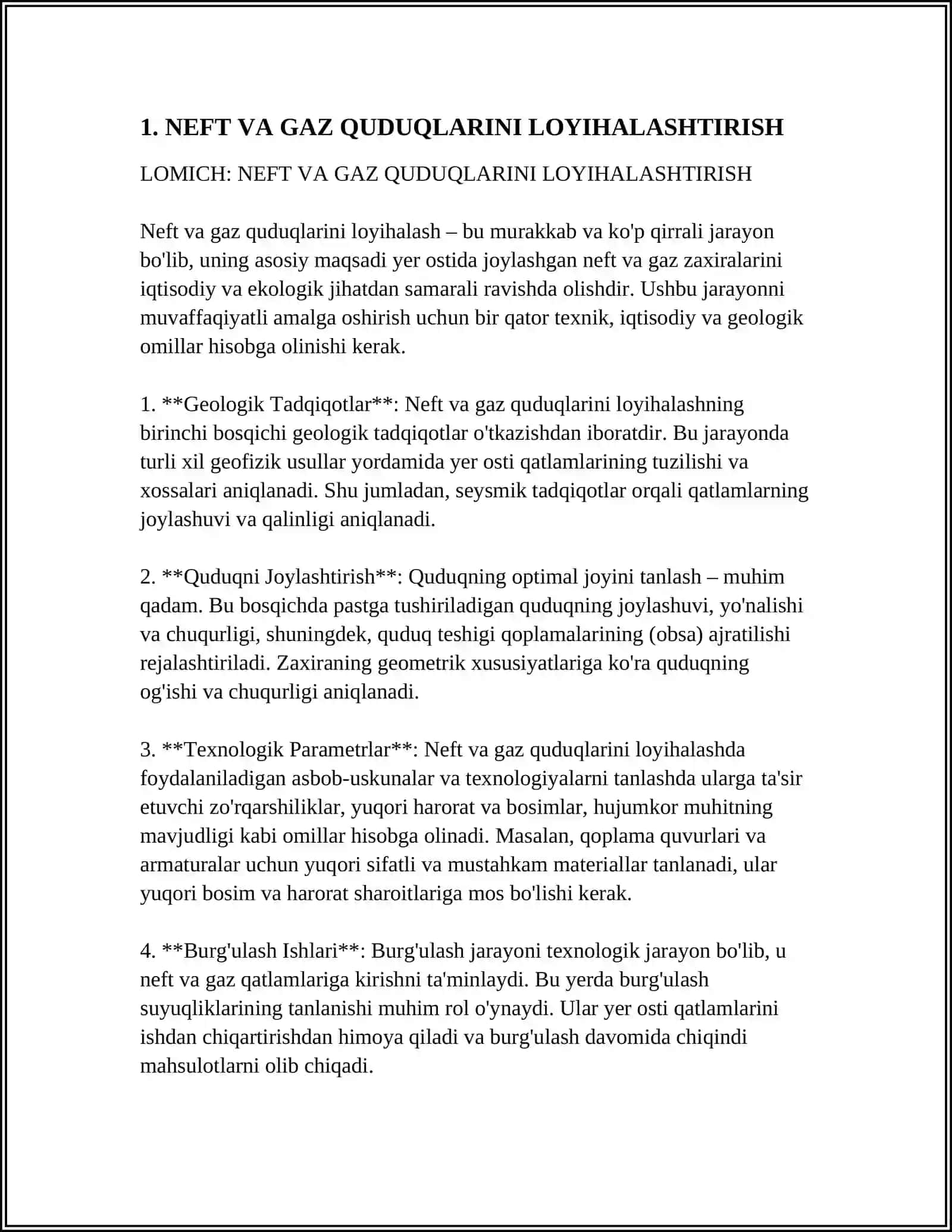 NEFT VA GAZ QUDIQLARI ULARNING KLASSIFIKATSIYASI VA KANSTRUKSIYALARI 3