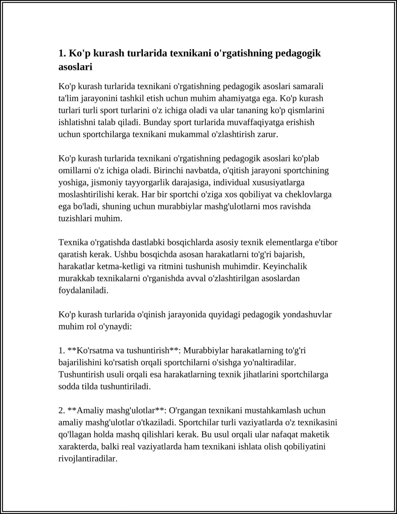 KOʻP KURASH TURLARI TEXNIKASINI OʻRGATISH METODIKASI 3