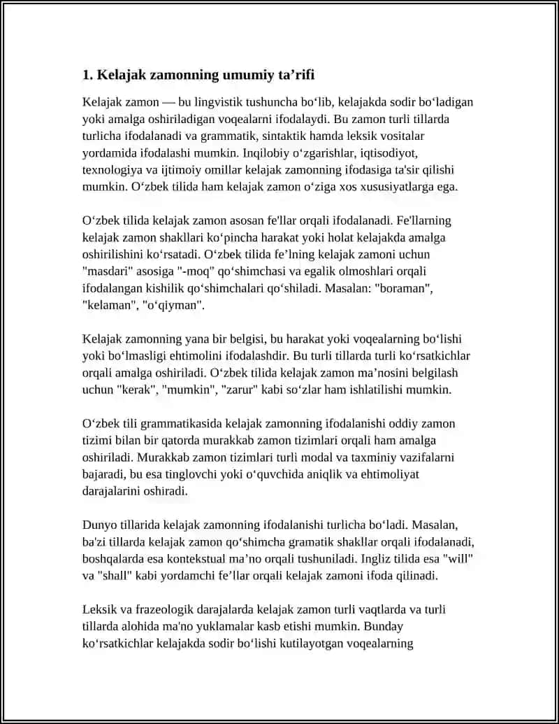 Kelajak zamonning umumiy ta’rifi 3