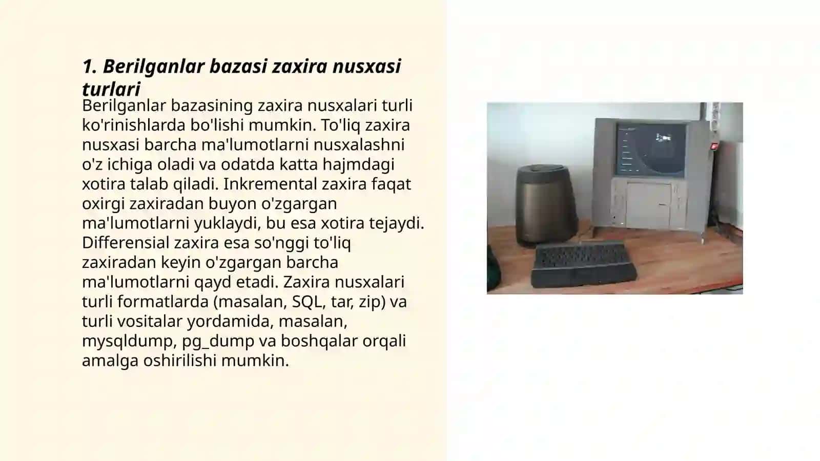 Berilganlar bazasini zaxira nusxasini olish va qayta tikiash 3