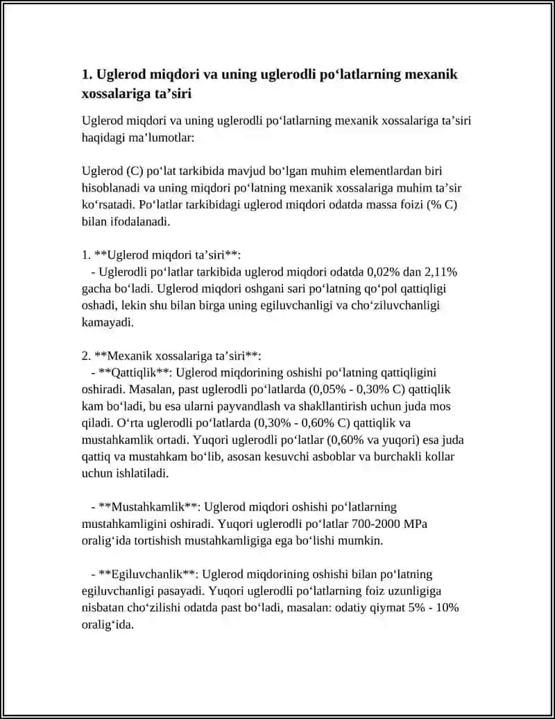 UGLERODLI POʻLATLAR VA LEGIRLANGAN POLATLAR 3