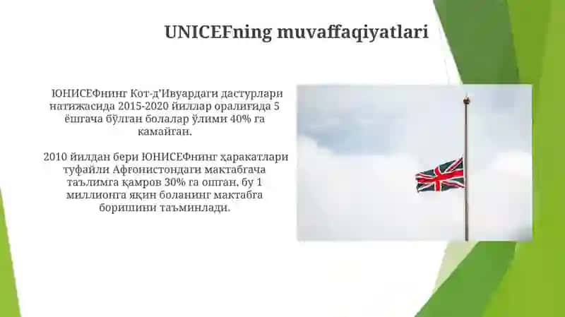 UNICEFning muvaffaqiyatlari 3