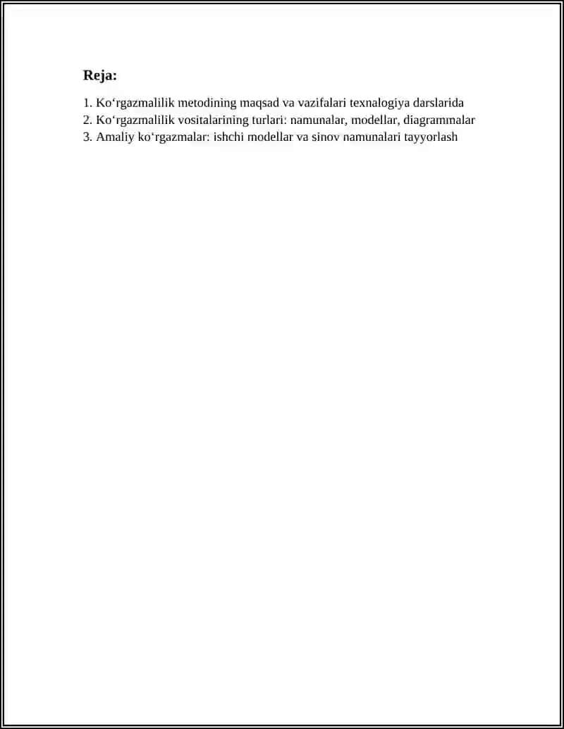 TEXNALOGIYA DARSLARIDA KOʻRGAZMALILIK METODI 3