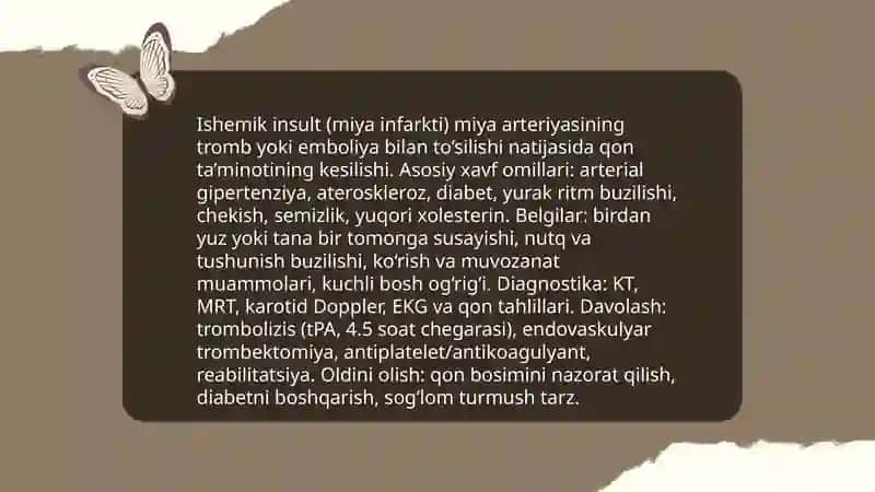 Ishemik insult (miya infarkti) 3