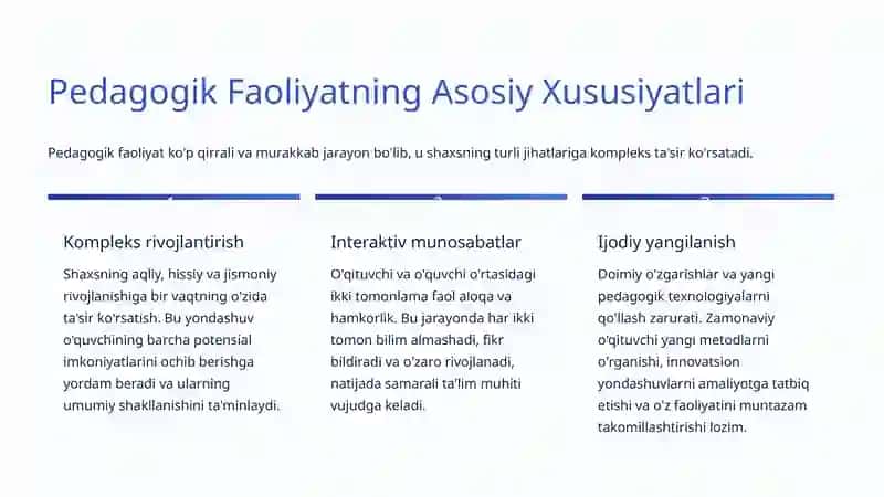Pedagogik Faoliyatning Mohiyati 3