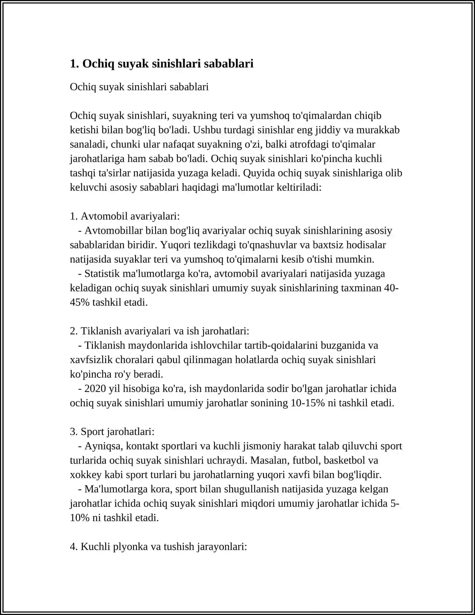 OCHIQ SINISHLAR. TRAVMATIK OSTEOMIYELIT 3