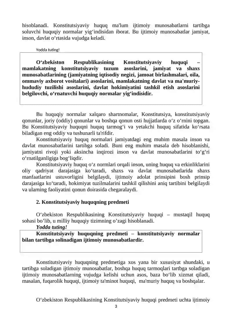 Konstitutsiyaviy huquqqa kirish: predmeti va mazmuni 3
