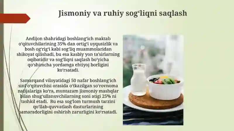 Boshlang'ich sinf o'qtuvchisining sog'liqni saqlash va o'zini himoya qilish kompetensiyasi 3