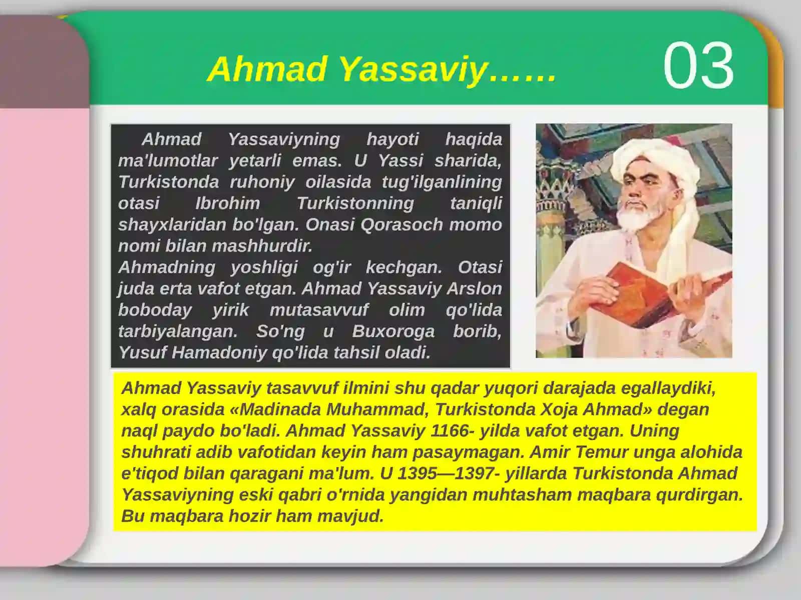 Madaniyatshunoslik fanidantayyorlagan TAQDIMOT ISHI 3