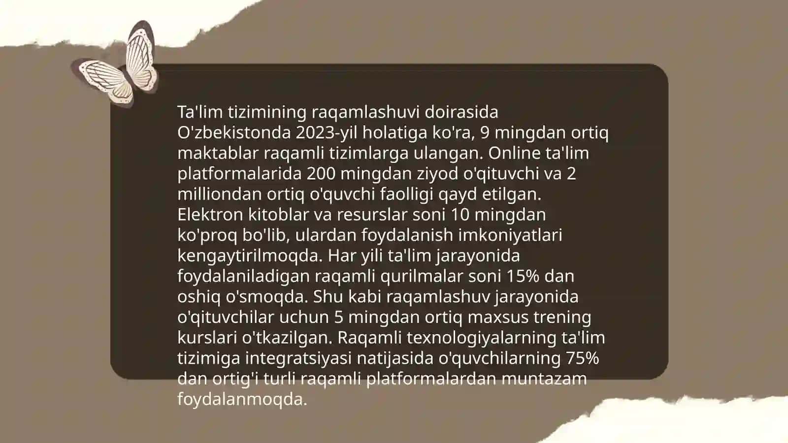 Xalq ta'lim sohasida 5 yil ichidagi o'zgarishlar 3