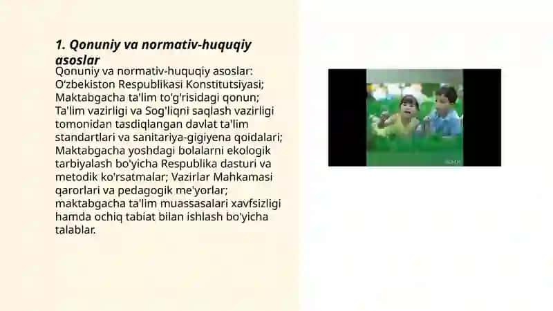 Maktabgacha yoshdagi bolalarni tabiat bilan tanishtirish boʻyicha davlat talablari 3