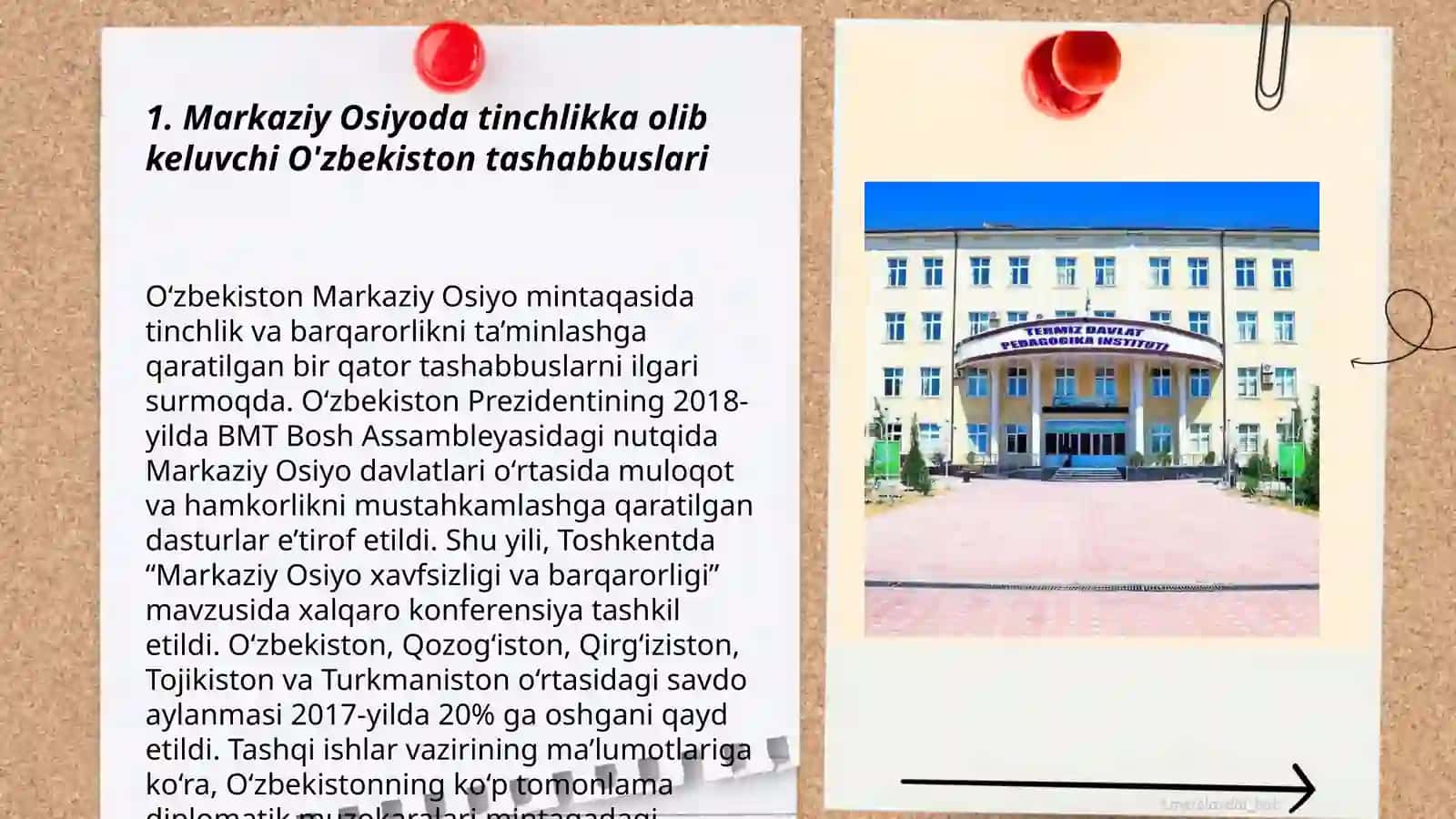 Markaziy Osiyoda tinchlik va barqarorlikni taminlashda oʻzbekistonni oʻrni 3