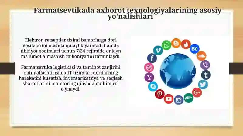 Farmatsevtikada axborot texnologiyalaridan foydalanishning asosiy yo'nalishlari 3
