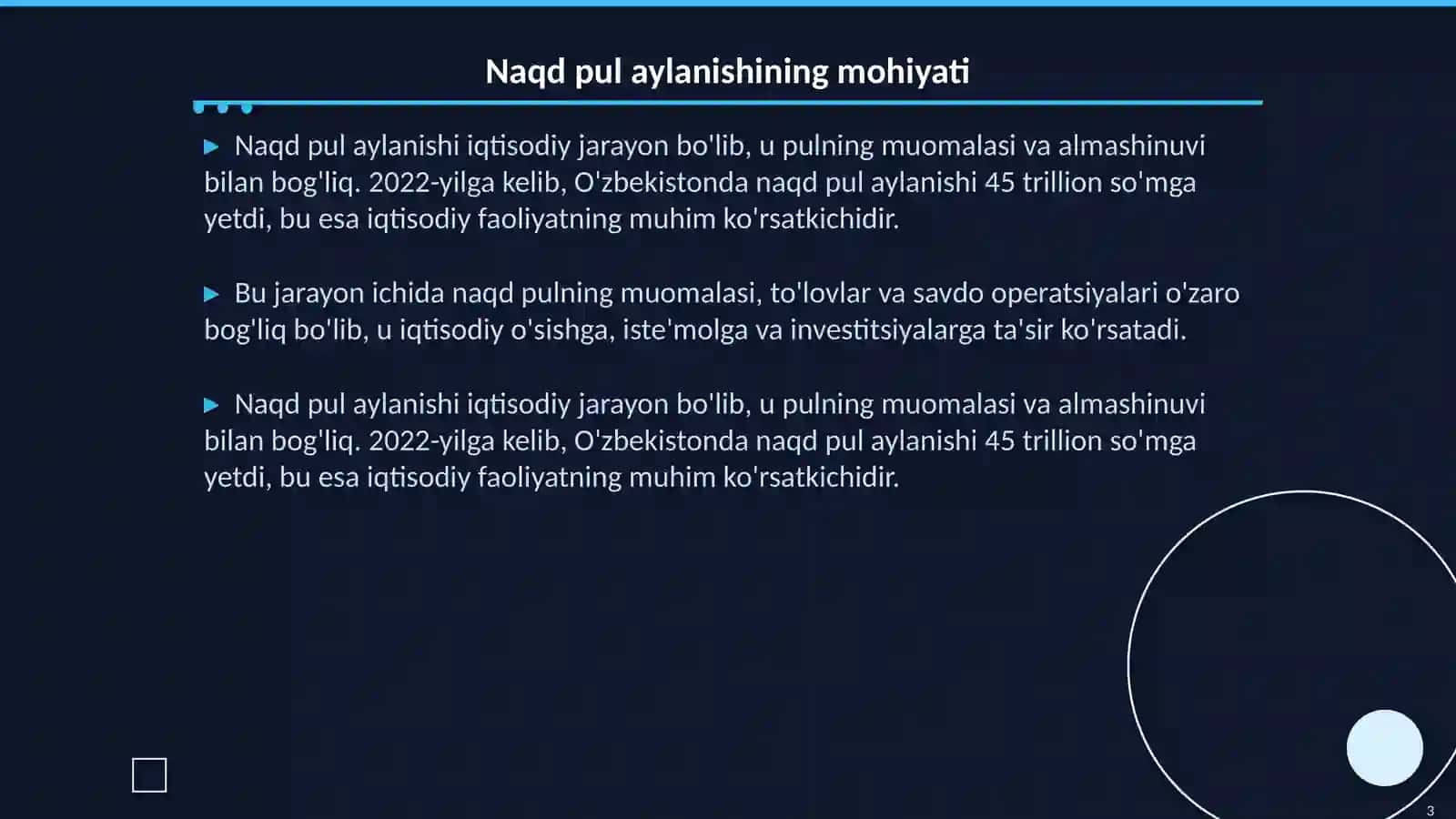 Naqd pul aylanishini tashkil etish 3