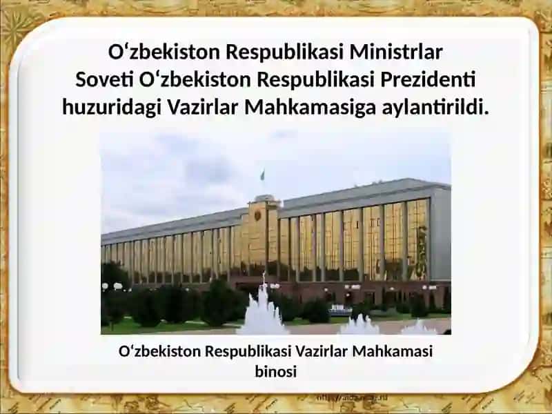 O‘zbekiston Respublikasi Milliy Davlat Chetellikining Shakllanishi va Ro‘yoblanish. Prezidentlik Instituti 3