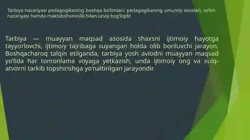 Pedagogik faoliyatda tarbiya turlari va usullaridan foydalanish imkonyatlari 3