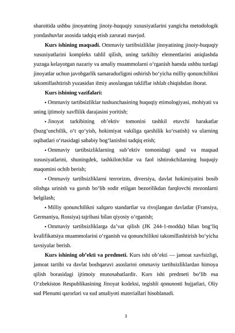 OMMAVIY TARTIBSIZLIKLARNING JINOIY-HUQUQIY XUSUSIYATLARI 3