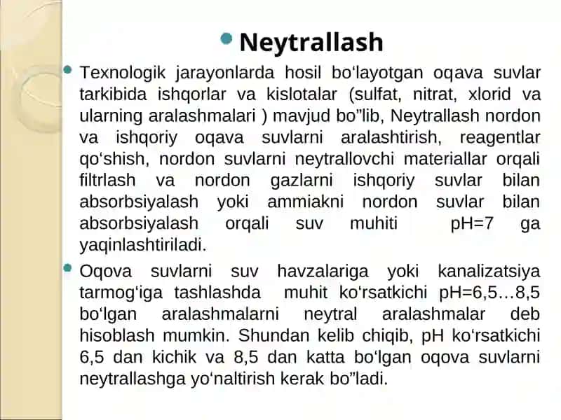Oqova suvlarni kimyoviy va biologik tozalash usullari 3