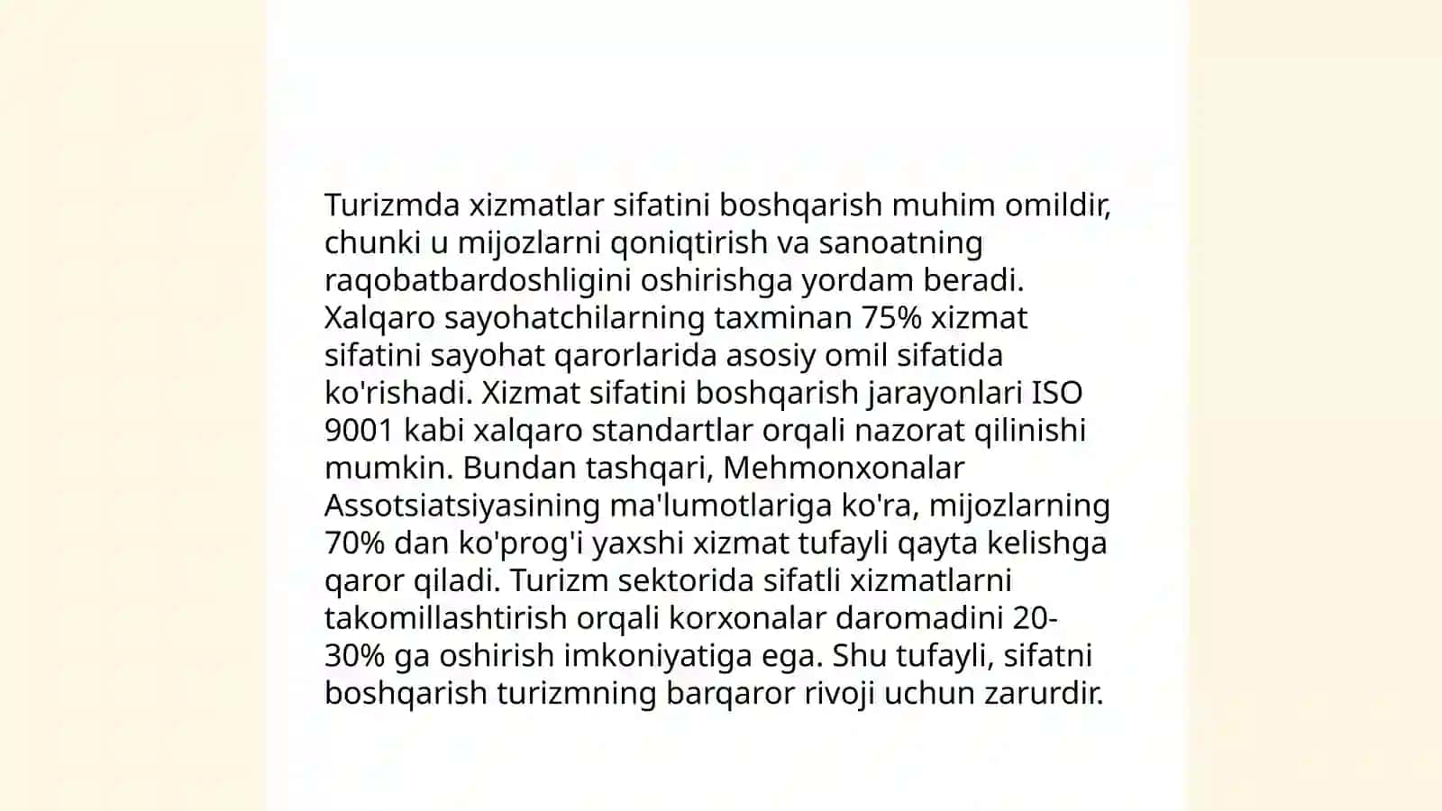 Turizmda xizmatlarni sertifikatlash va standartlash 3