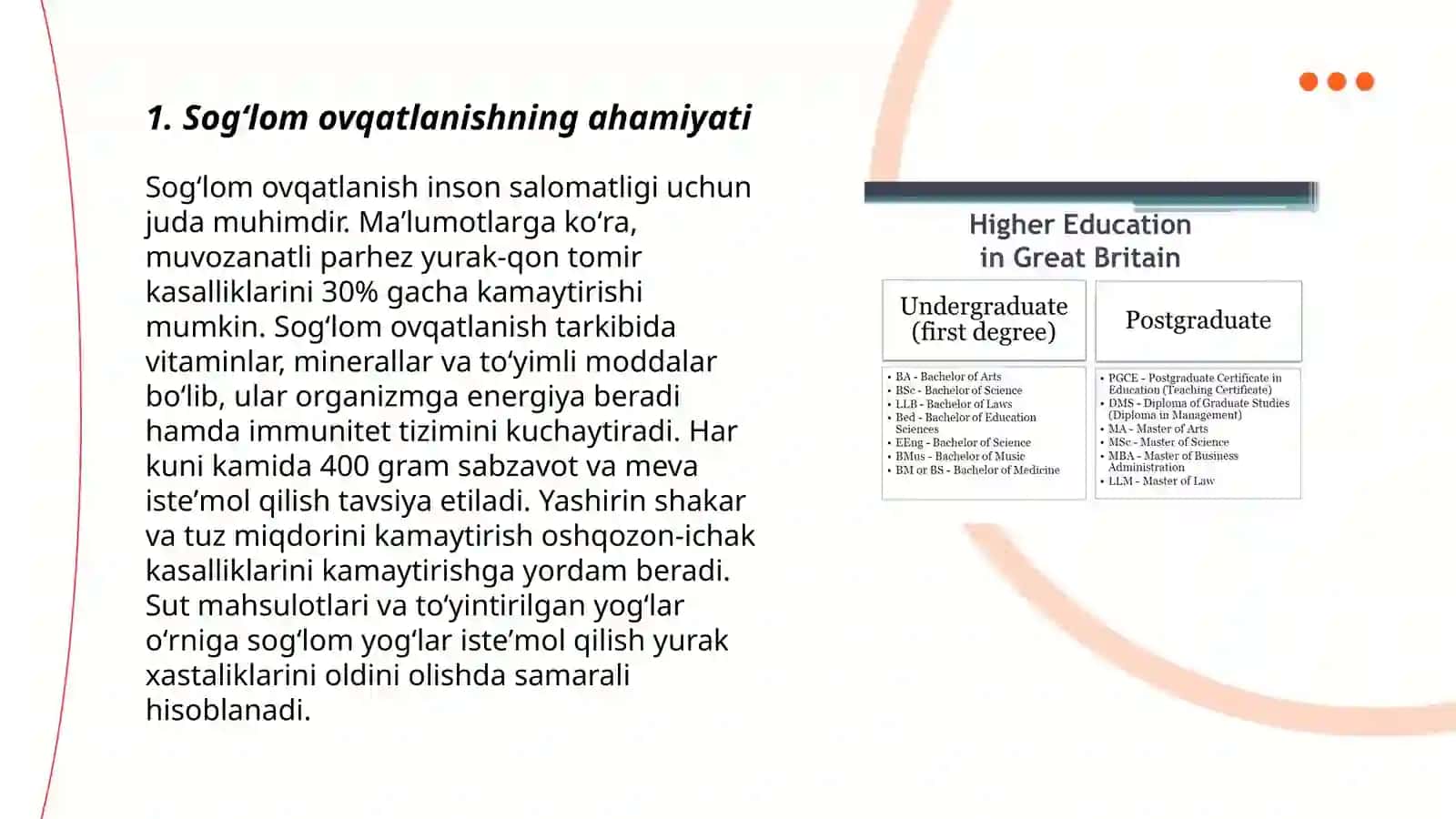 Sogʻlom ovqatlanishni tashkil etish 3