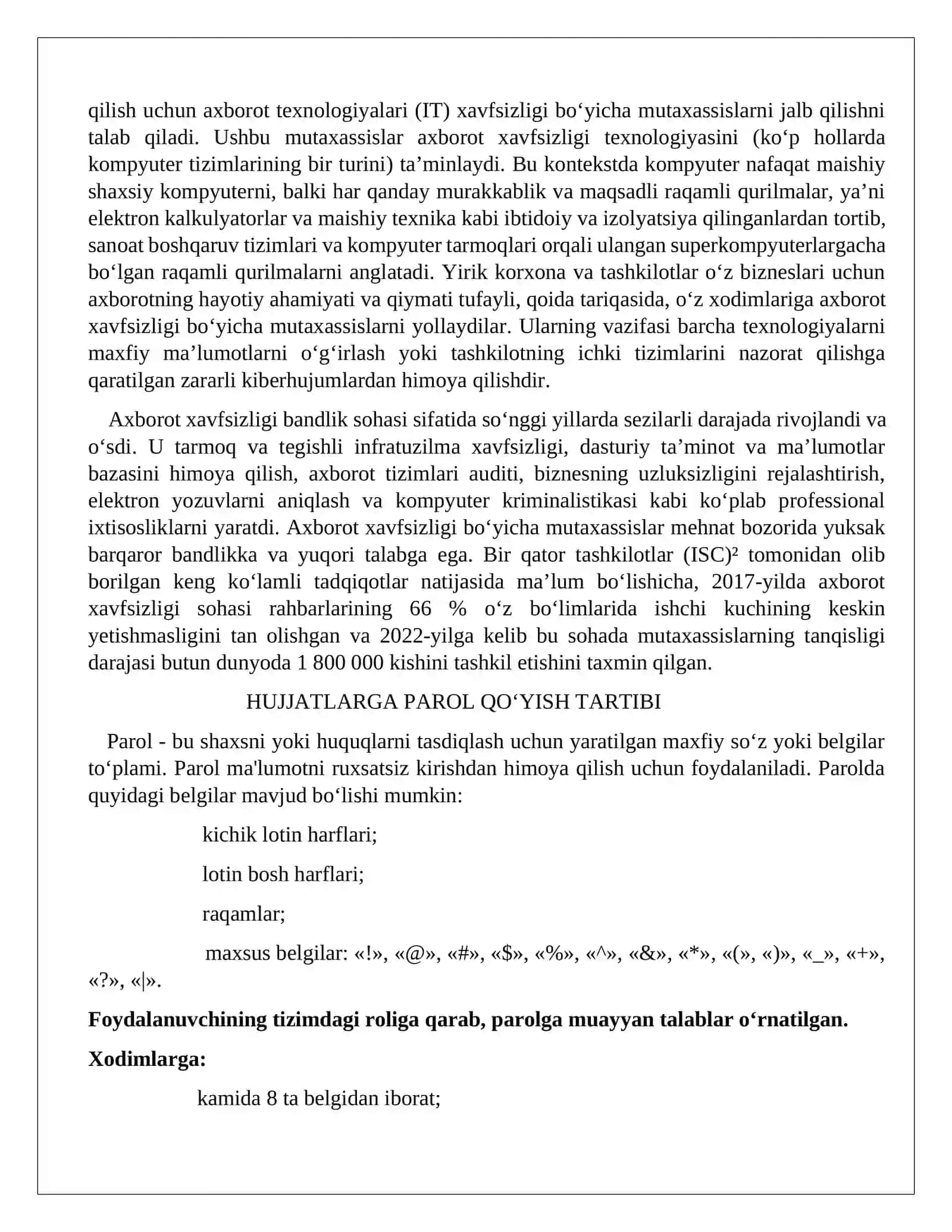 Axborot xavfsizligi (Information Security) 3
