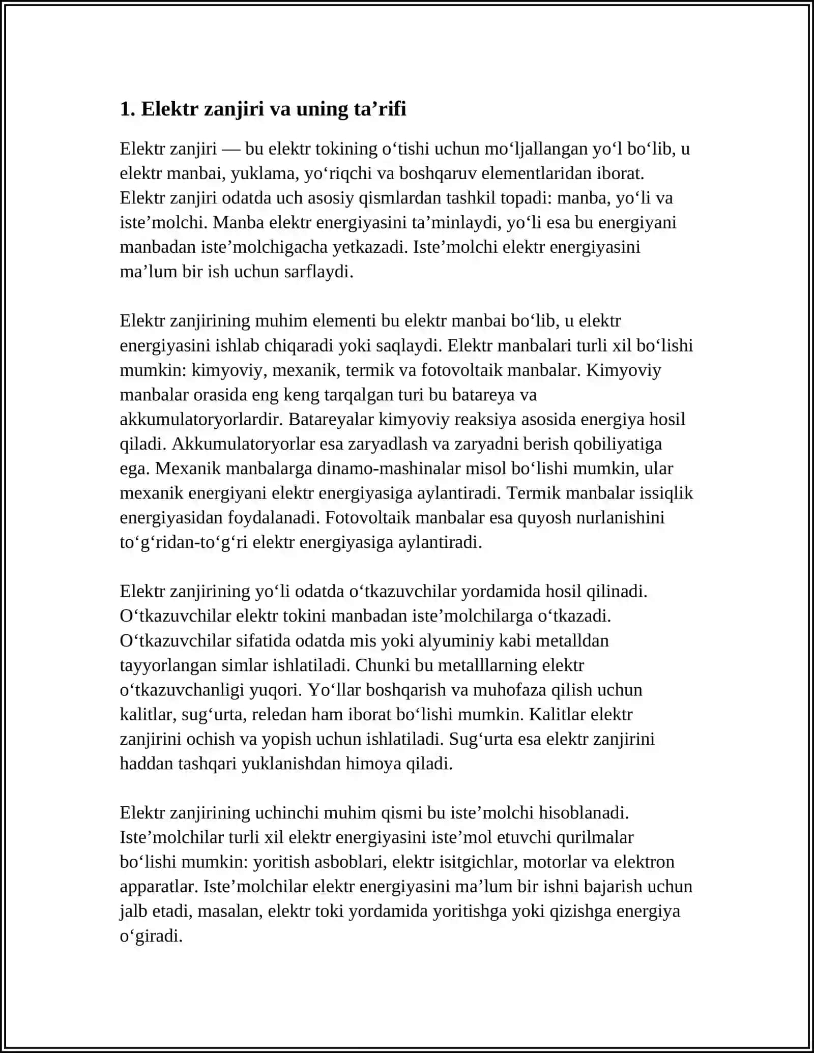 ELEKTR ZANJIRI VA UNING ELENTLARI 3