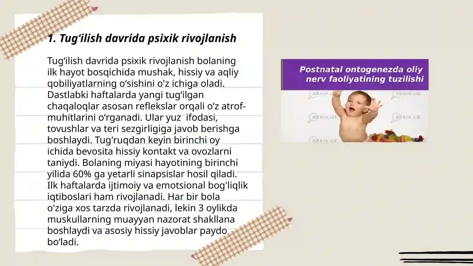 Ontogenezda inson psixikasining rivojlanishi 3