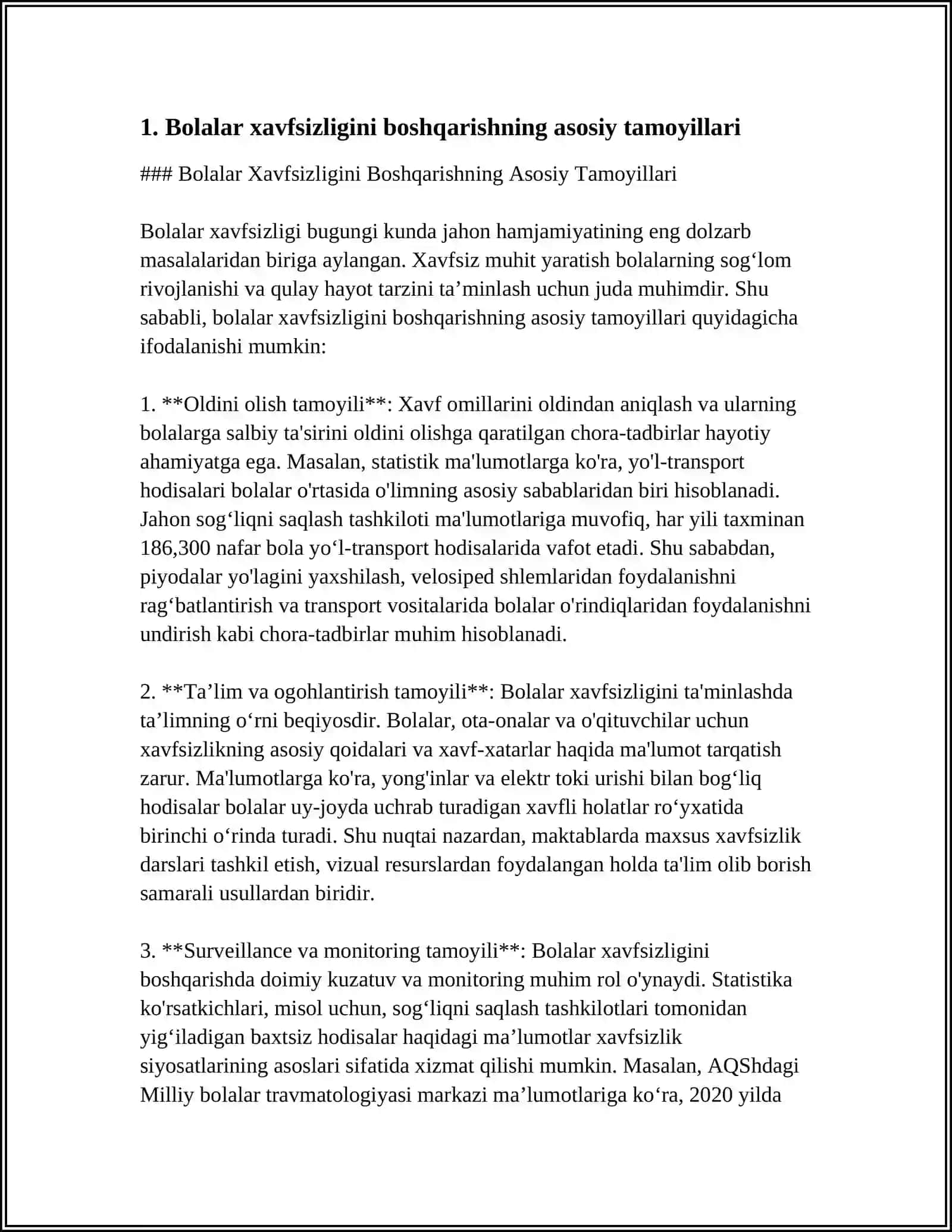 Bolalar Xavfsizligini Boshqarishning Asosiy Tamoyillari 3