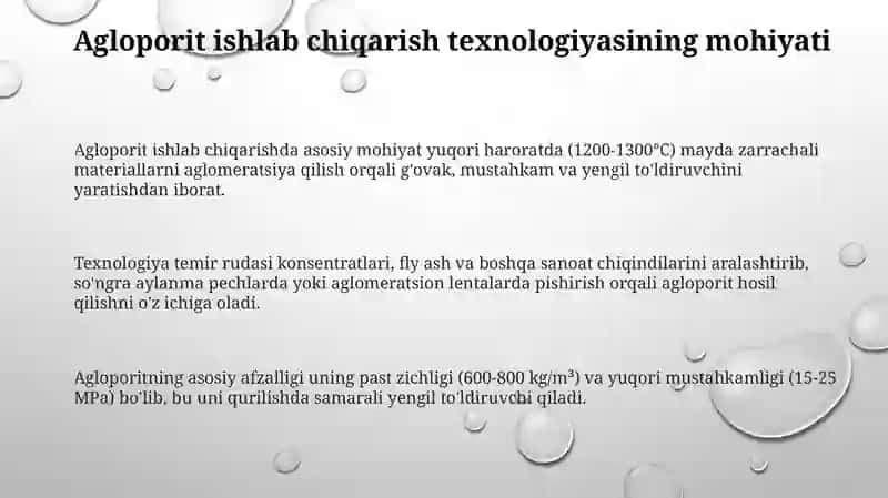 Agloporit ishlab chiqarish texnalogiyasi 3
