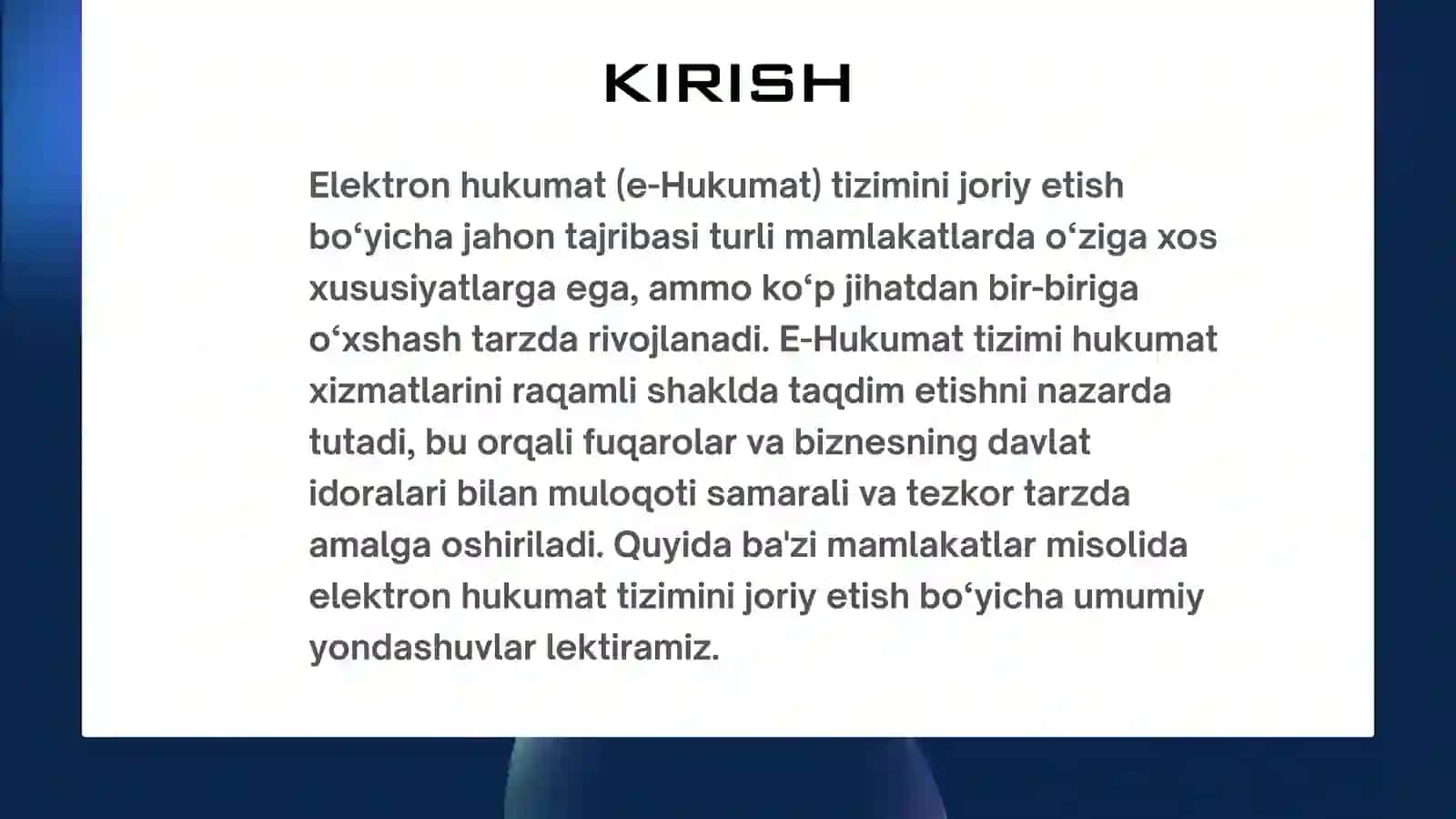 ELEKTRON XUKUMATNI JORIY ETISHNING JAXON TAJRIBASI 3