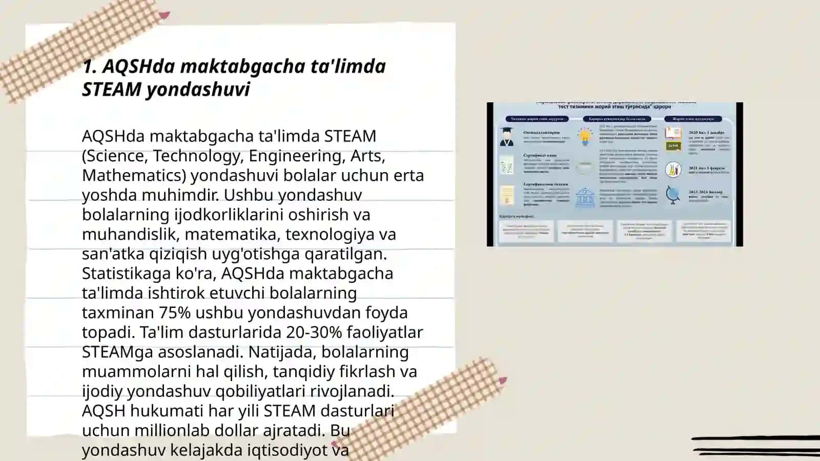 AQSH,GERMANIYA,VA ROSSIYA maktabgacha ta'limda STEAM ta'lim texnologiyasidan foydalanish 3