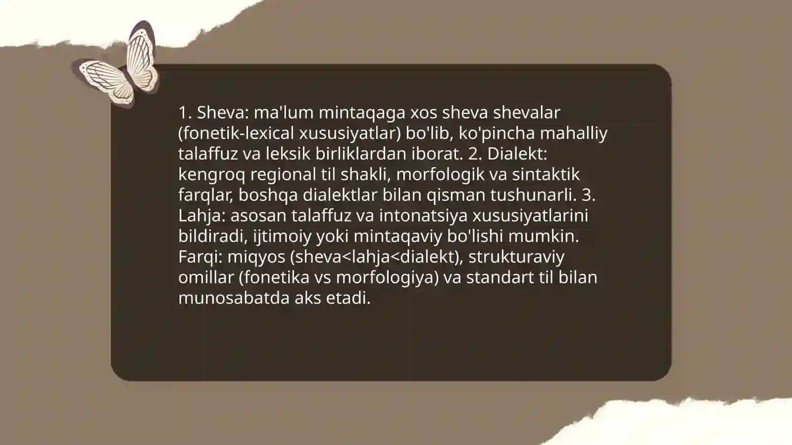 Sheva, dialekt, lahjaning xususiyatlari, ularni o‘rganish metodlari 3