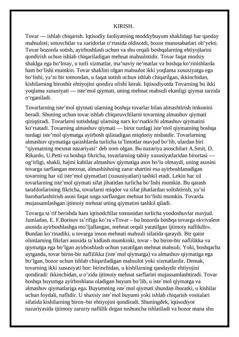 Tovarning nafliligi va qadr-qiymati to‘g‘risidagi nazariyalar 3