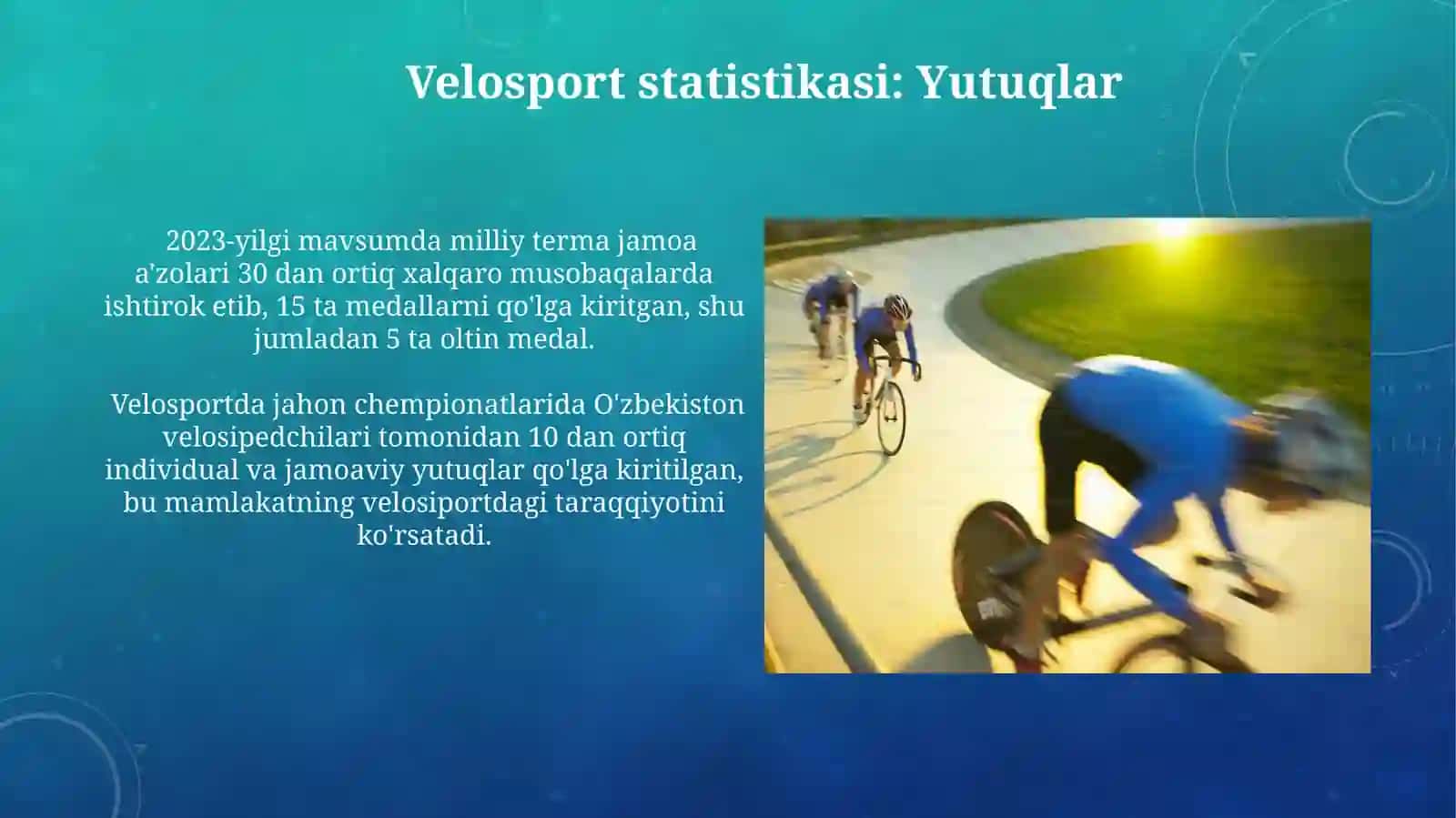 Velosport Tarixi, Rivojlanishi, Chempionlari, Statistikalar 3