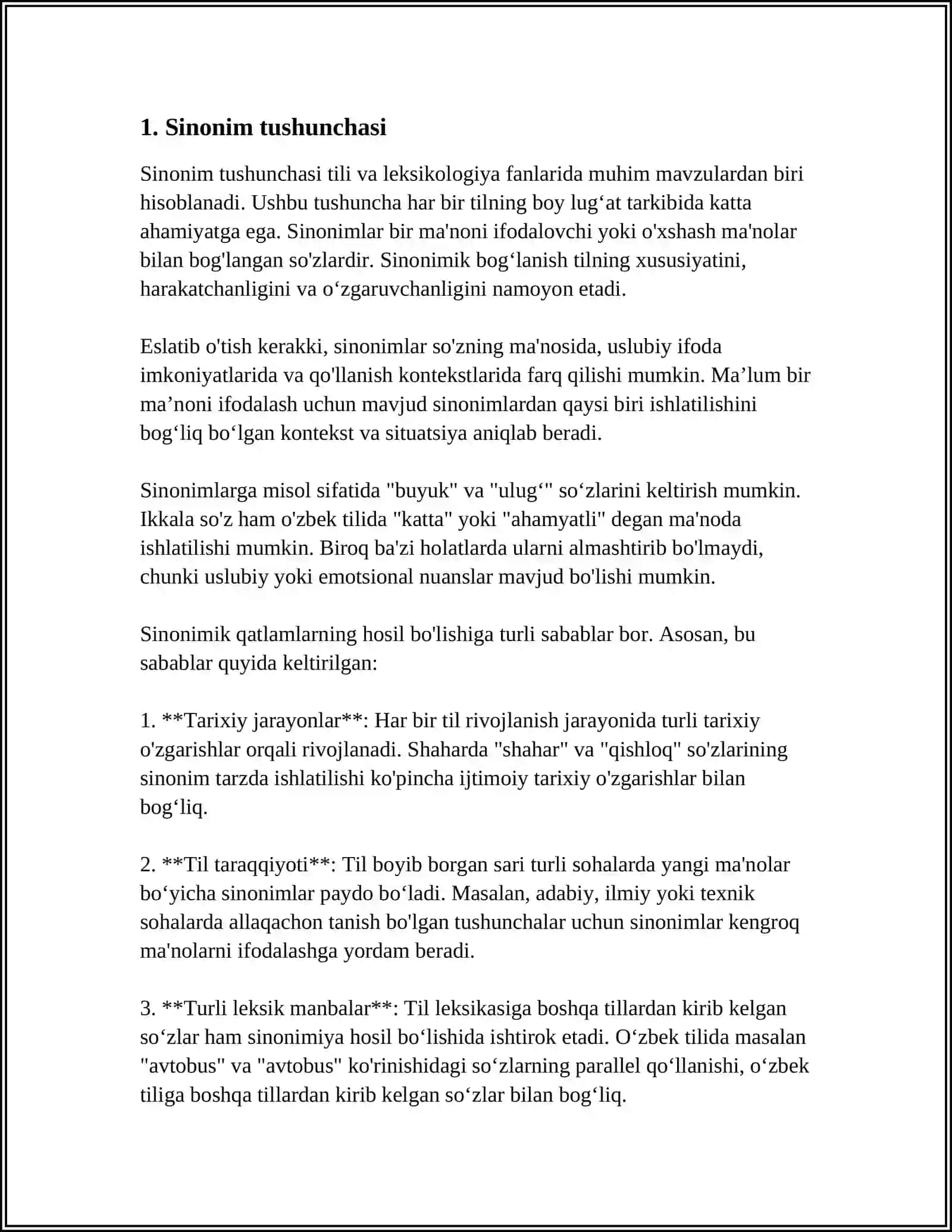 SINONIMLAR.KVAZISINONIMLAR MATNIY SINONIMLAR 3