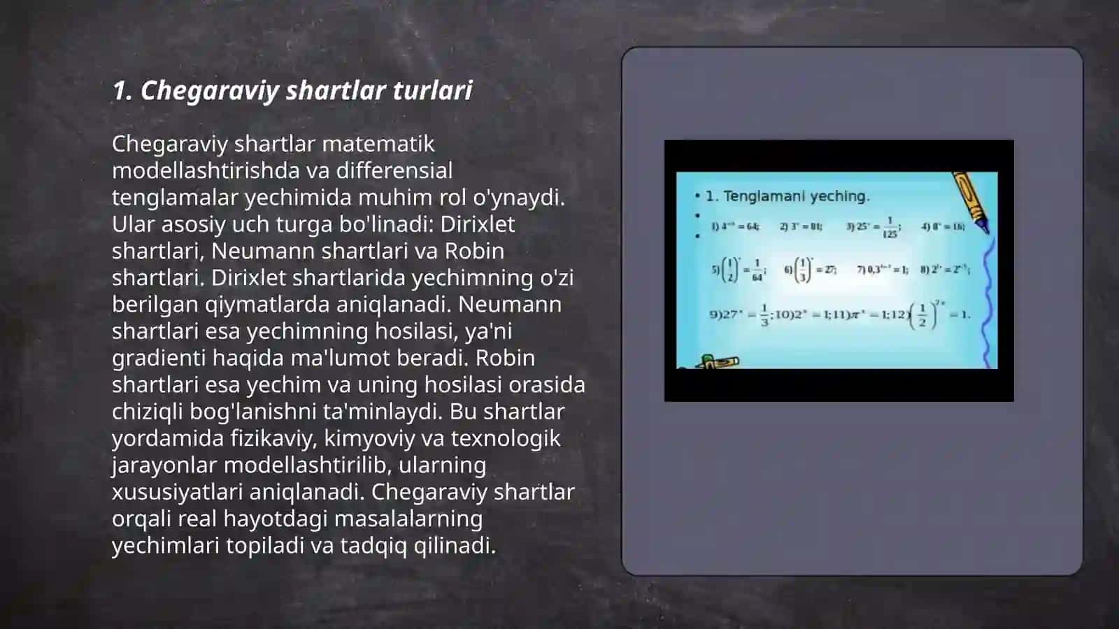 Chegaraviy masalar uchun differensial tenglamalar 3