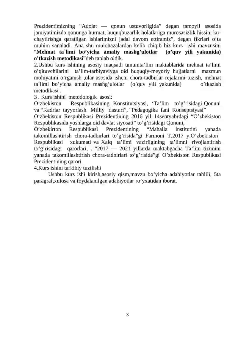 Mehnat ta`limi bo’yicha amaliy mashg’ulotlar (o’quv yili yakunida) o’tkazish metodikasi 3