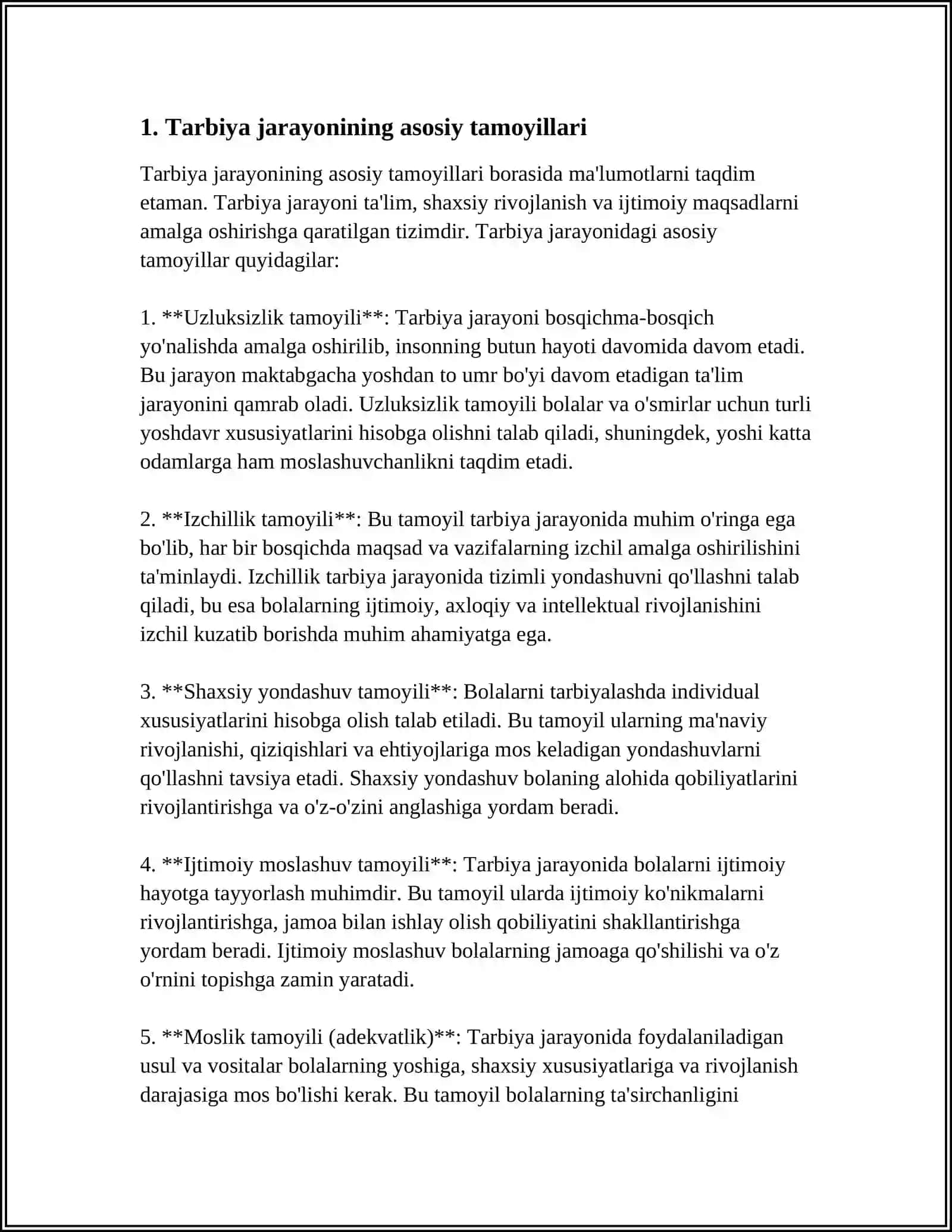 TARBIYA JARAYONINING MOHIYATI VA MAZMUNI 3
