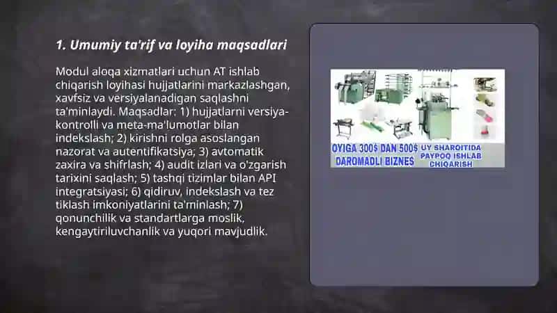 AT ishlab chiqarish loyihasi hujjatlarini saqlash moduli 3