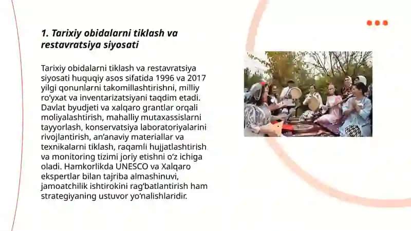 Oʻzbekistonda milliy qadriyatlar va tarixni tiklash borasidagi islohotlar 3