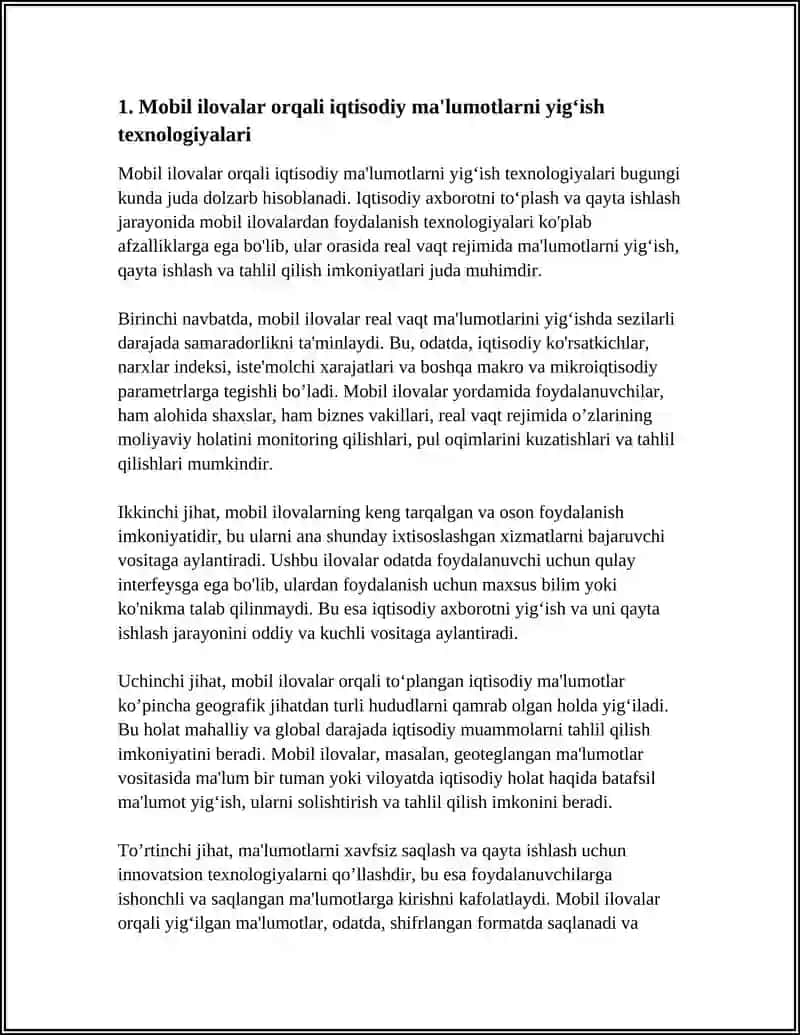 IQTISODIY AXBORATLARNI QAYTA ISHLASH JARAYONDAGI MOBIL ILOVALARDAN FOYDALANISH TEXNOLOGIYLARI 3