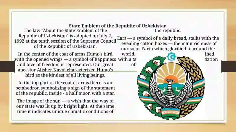 The state symbols of the Republic of Uzbekistan 3