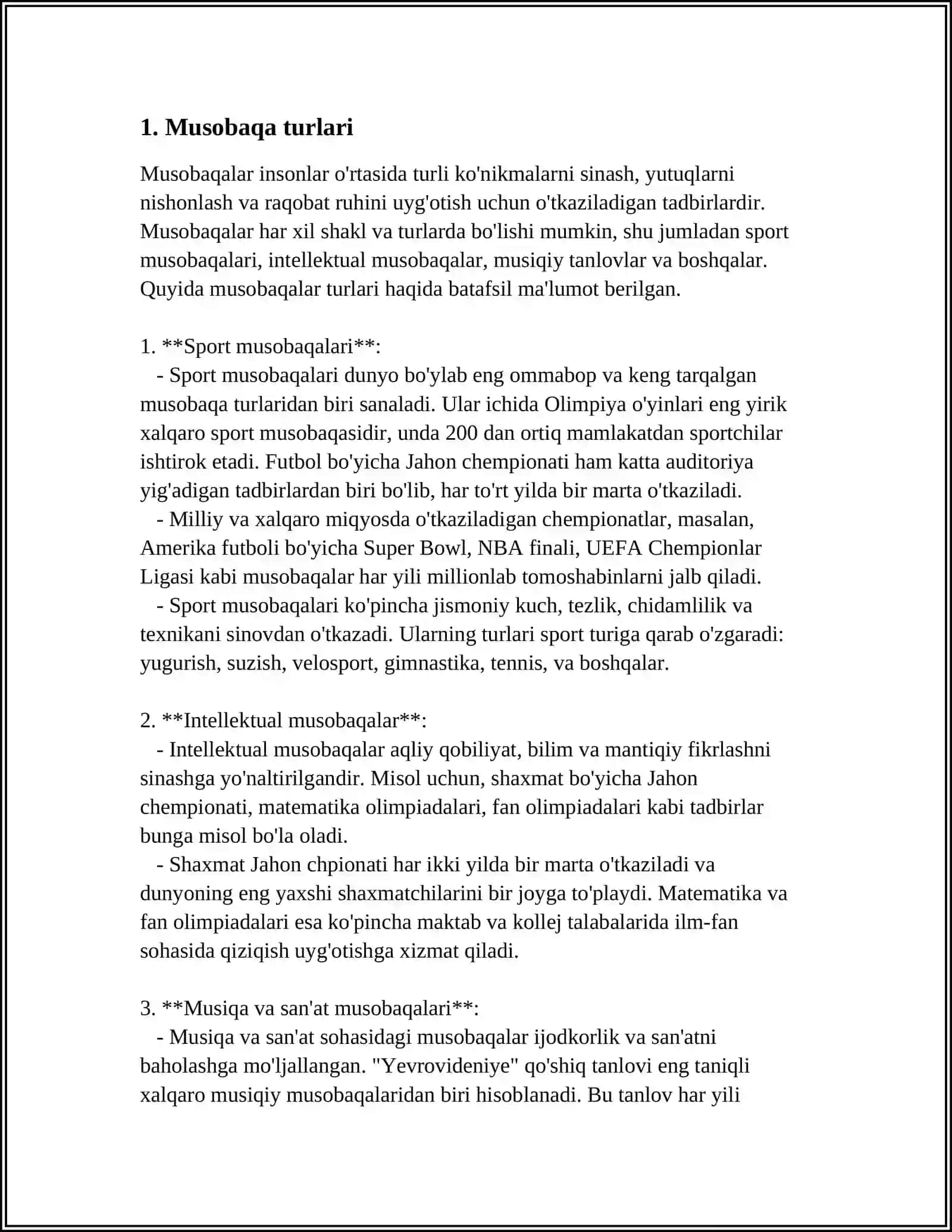 SPORT MUSOBAQALARINI O'TKAZISH REJASINI TUZISH 3