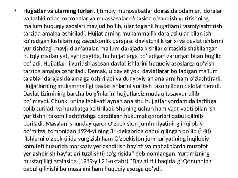 4-Ma’ruza.Farmoyish hujjatlari. Ma’lumot-axborot hujjatlari 3