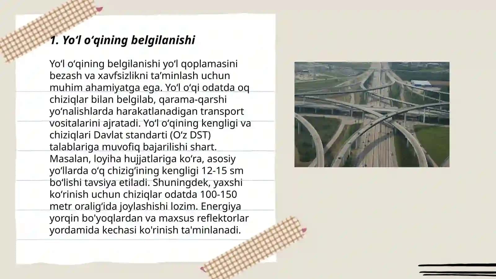 Avtomobil yoʻllarining elementlari 3