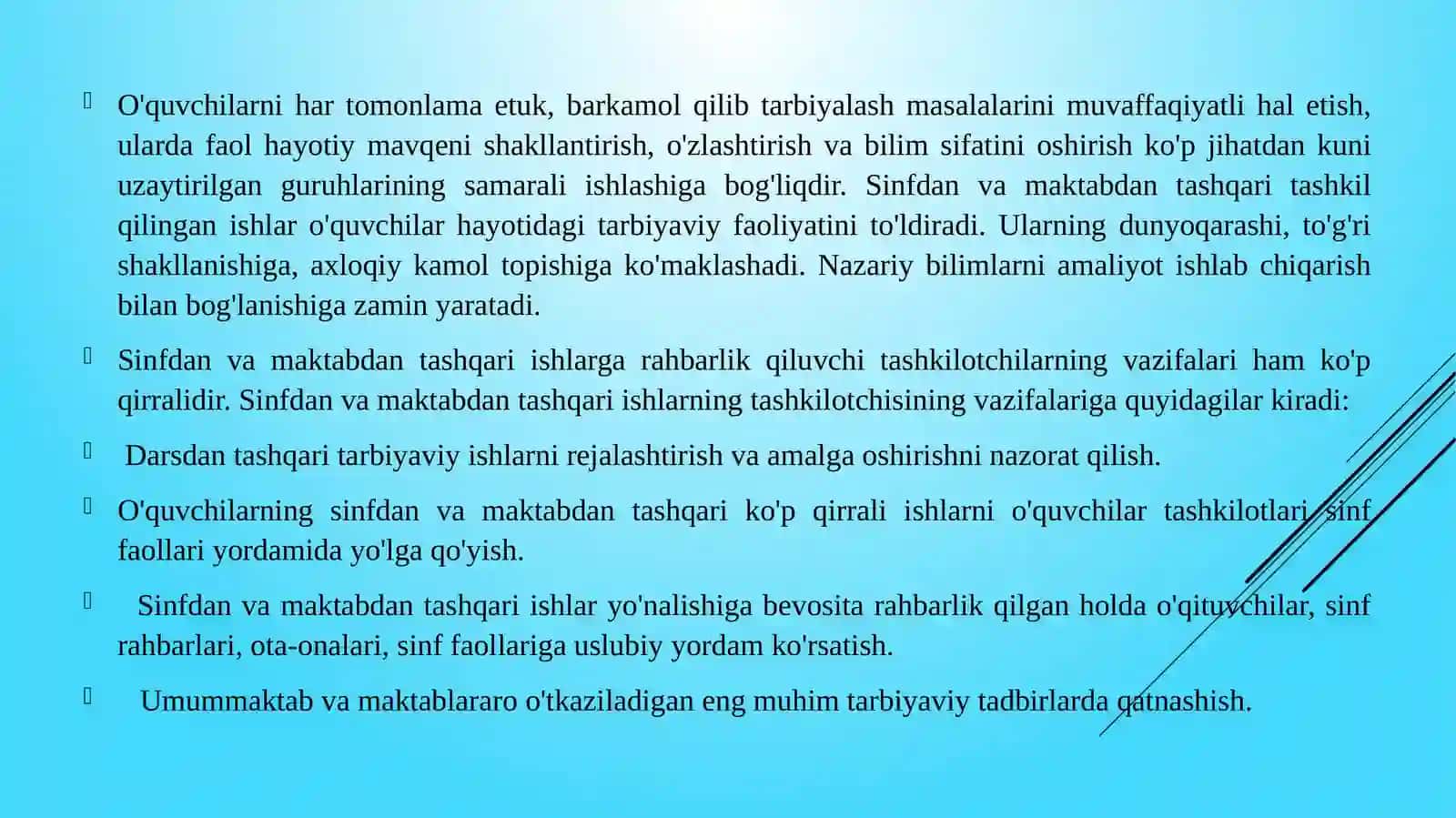 Sinfdan va maktabdan tashqari tarbiyaviy ishlarda 3