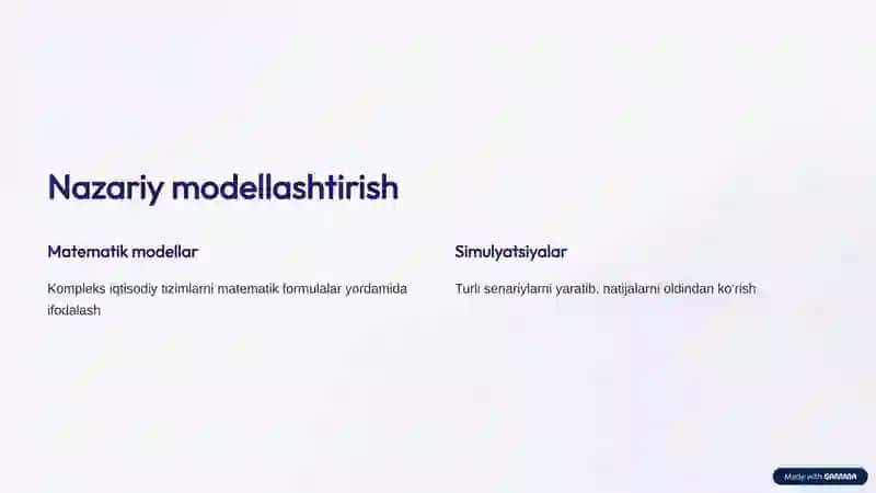 Iqtisodiyot fanlarining o’ziga xos usullari 3