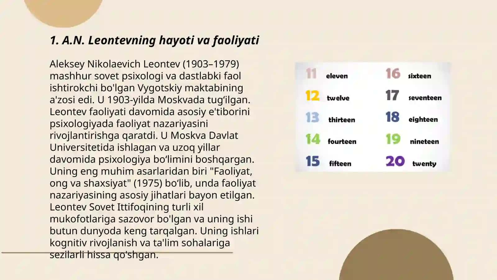 A.N.Leontev bo'yicha taqdimot tayyorlash 3