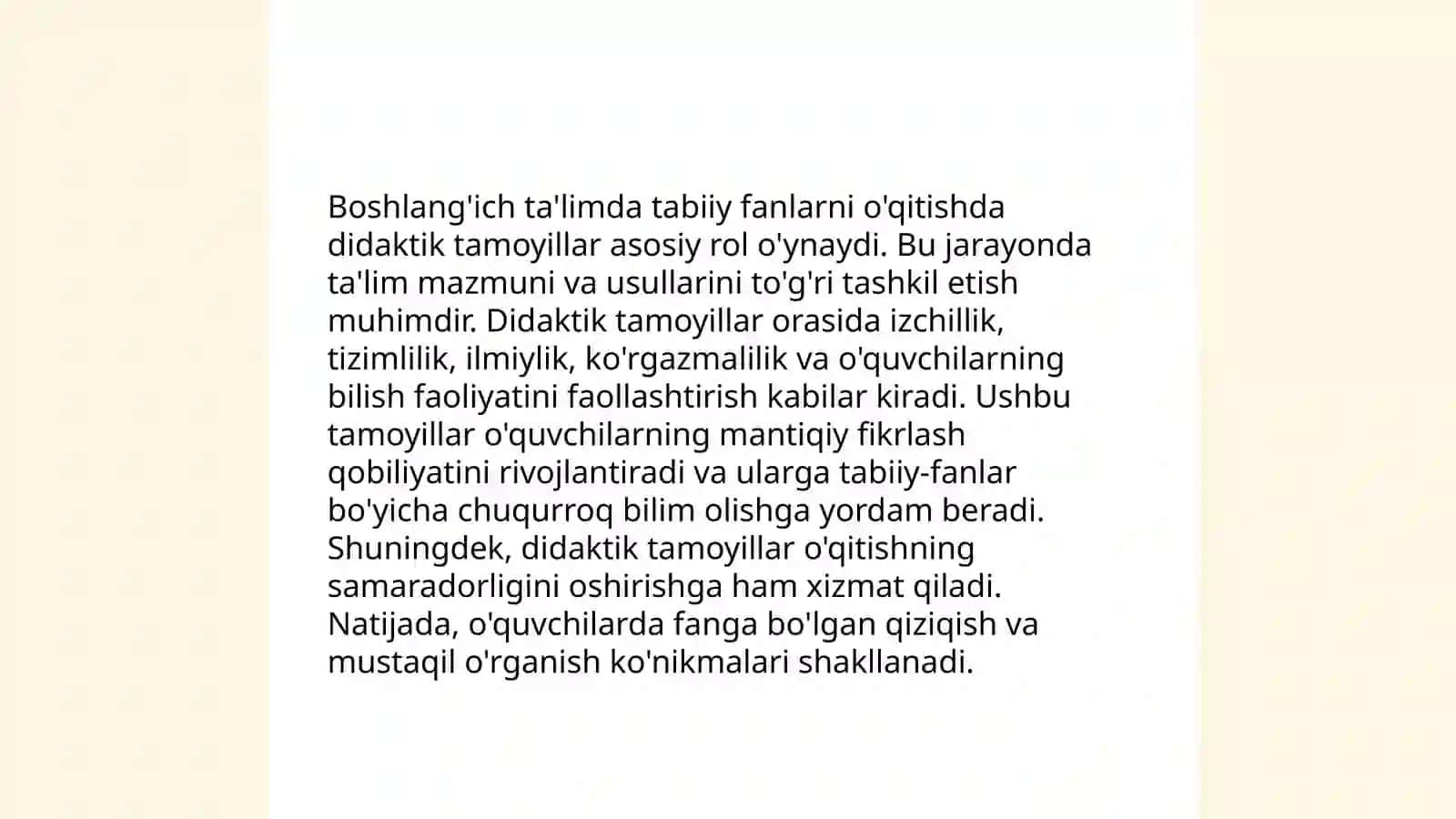 Tabiiy fanlarini o'qitishning didaktik tamoyillarini o'rganish va tahlil qilish 3