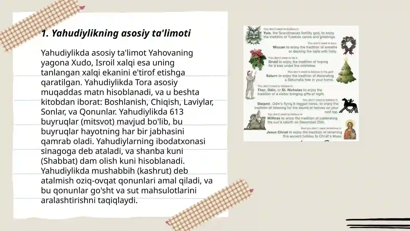 Yahudiylik ta'limoti,An'ana va marosimlari 3